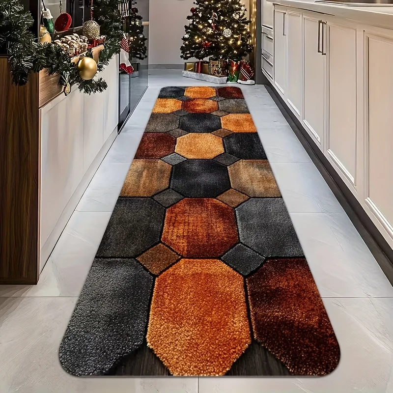 Long Runner Rug, Home Kitchen Mat, Home Decor, Rectangular Runner Rug, Washable Machine-Friendly Hallway Mat, Lightweight Corr