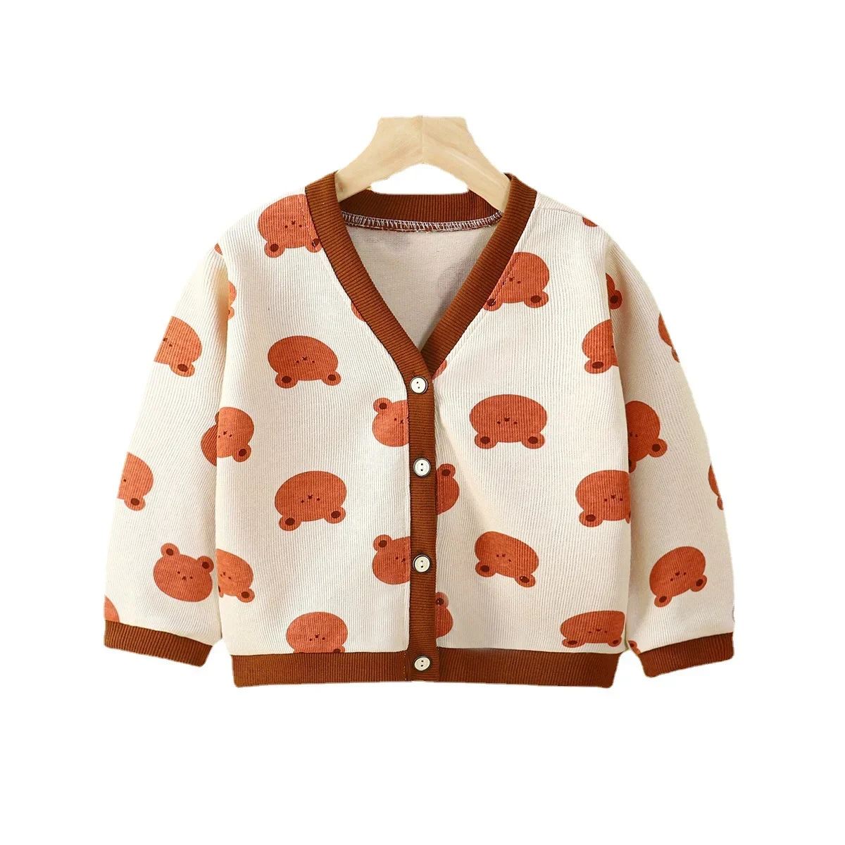 Children's clothing cardigan jacket knitted spring and autumn styles, versatile for both men and women пальто для девочки，W181 image 6