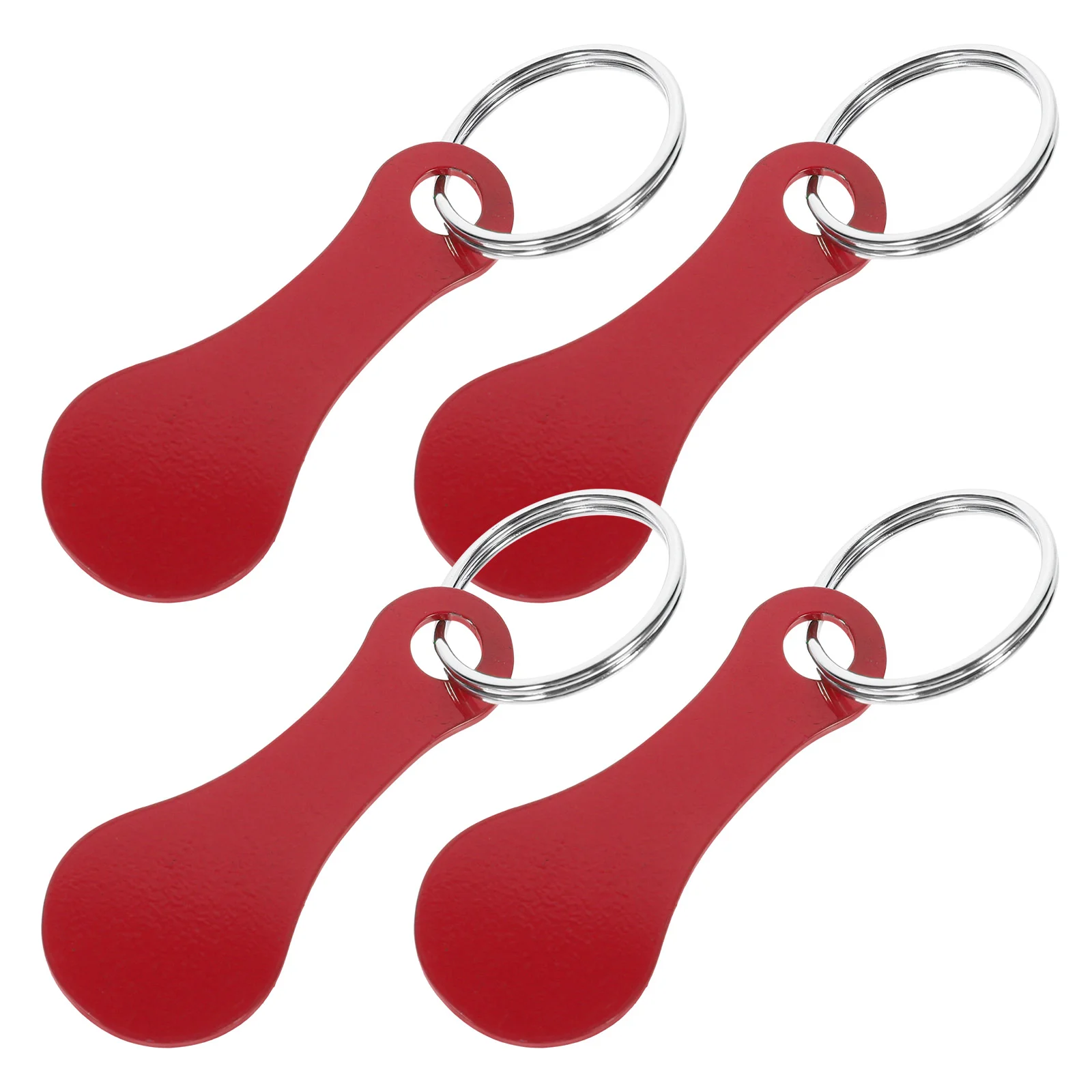 4-delige Go Cart Shopping sleutelhanger Trolley Token Ornament Handtas Tokens Hanger Benodigdheden Rode muntring