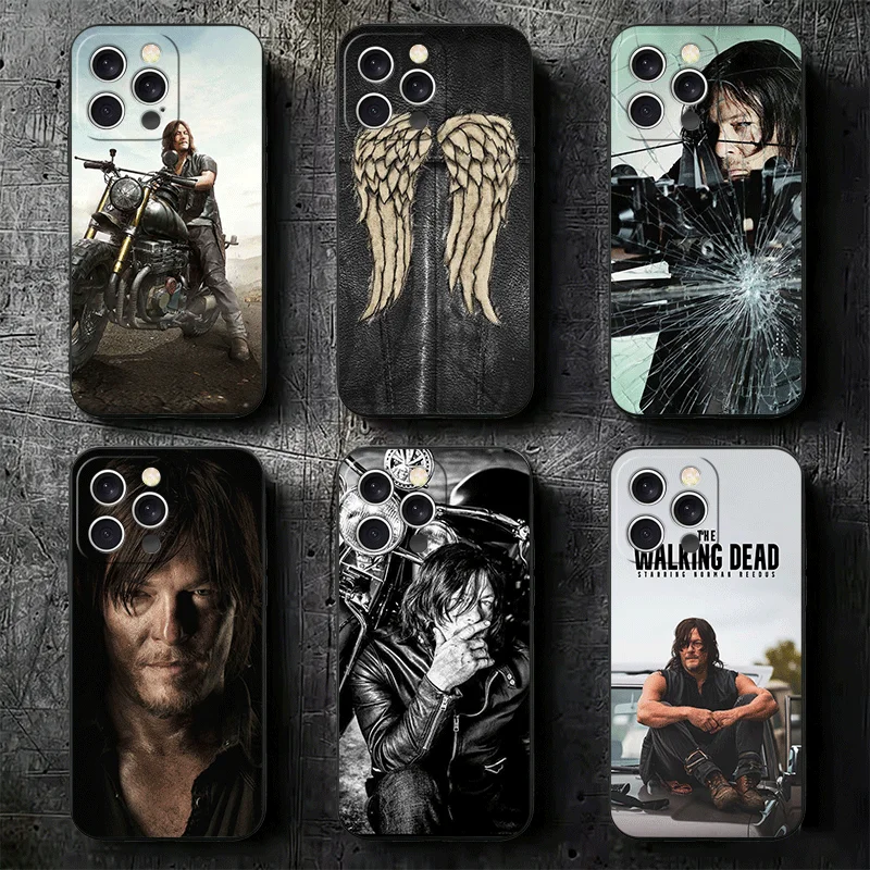 The Walking Dead Daryl Dixon Soft Phone Case for iPhone 16 16E 17 Air 15 Pro Max 14 Plus 13 Mini 11 12 7 Black Cover Back Shell