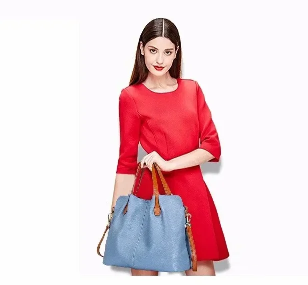 Women's Bags Genuine Leather Fashion Commute Handbags Solid Color Tote Messenger Luxury Designer Shoulder Cossbody Bag Female