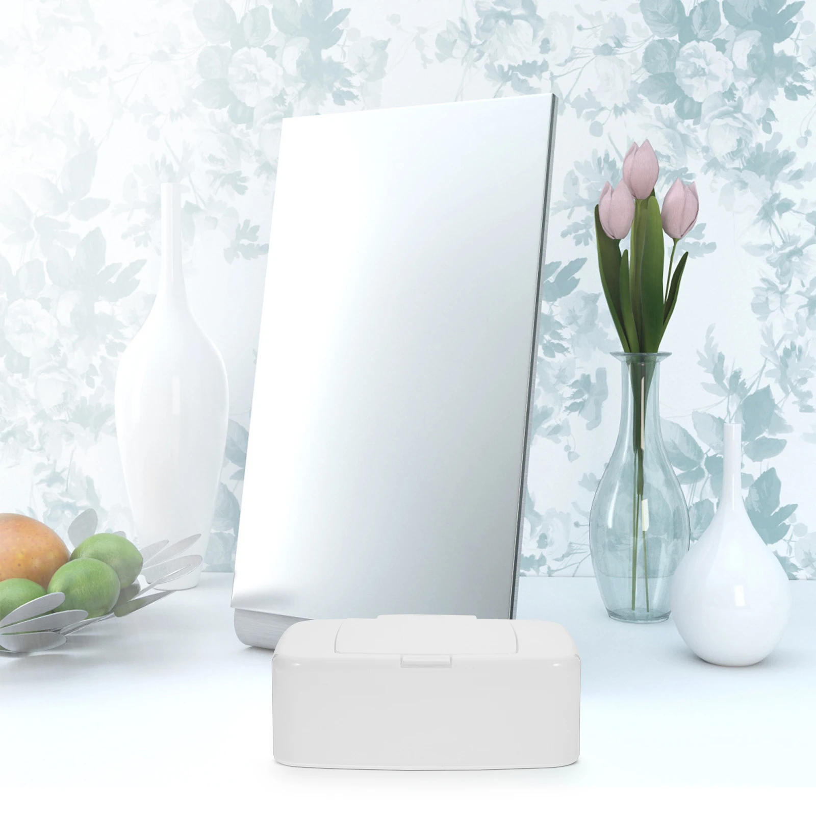 

2 Pcs Button Wipe Box Lightweight Travel Refillable Kitchen Bathroom PP Material Dispenser Container White Daily Use