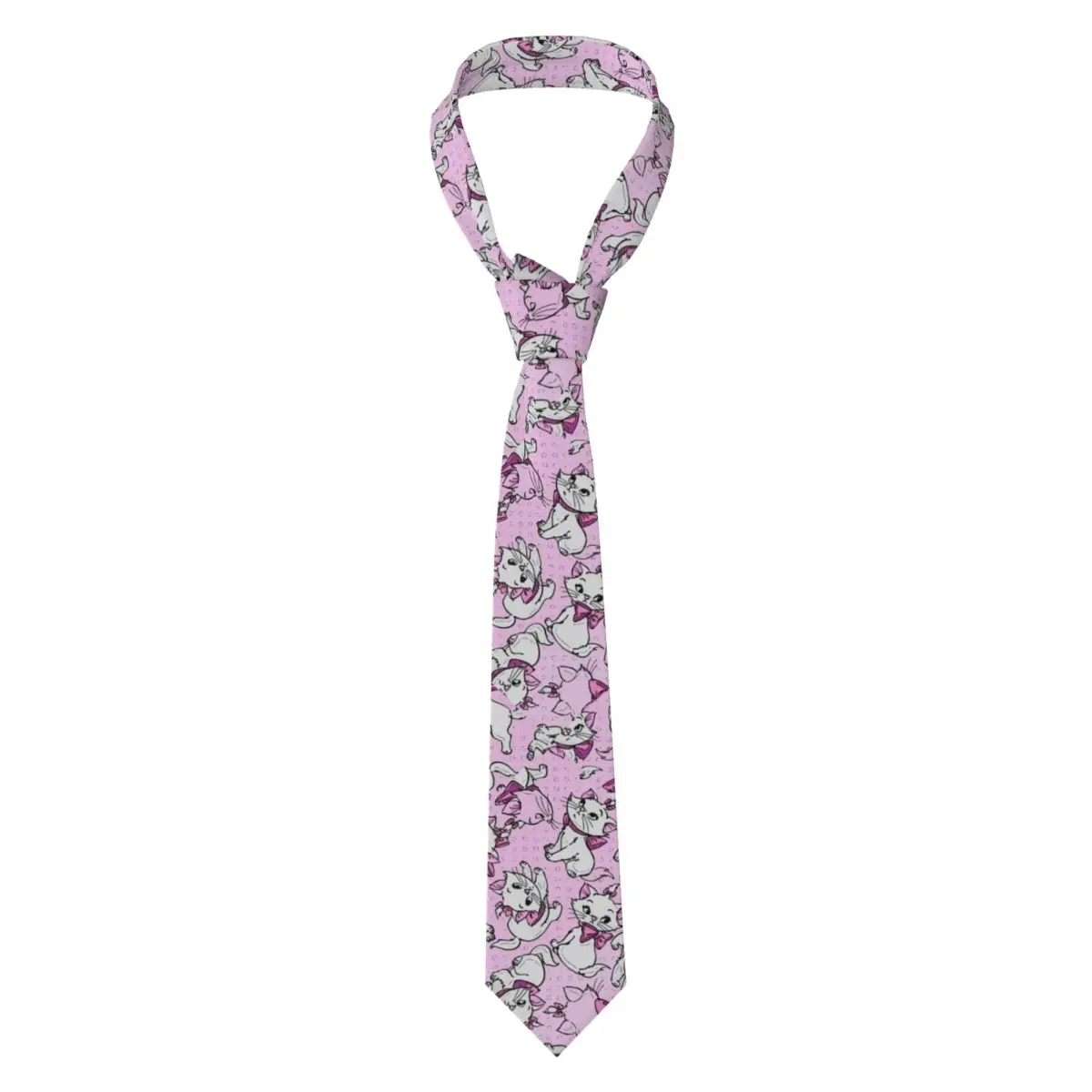 

Pink Aristocats Marie Cats Necktie Unisex Casual Polyester 8 cm Narrow Neck Tie for Mens Daily Wear Gravatas Business