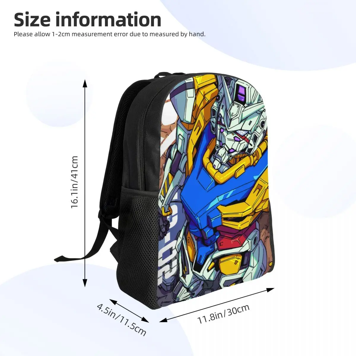 Personalizado gundames celulares terno mochila em quadrinhos para meninos meninas faculdade escola sacos de viagem das mulheres dos homens bookbag se encaixa 15 Polegada portátil
