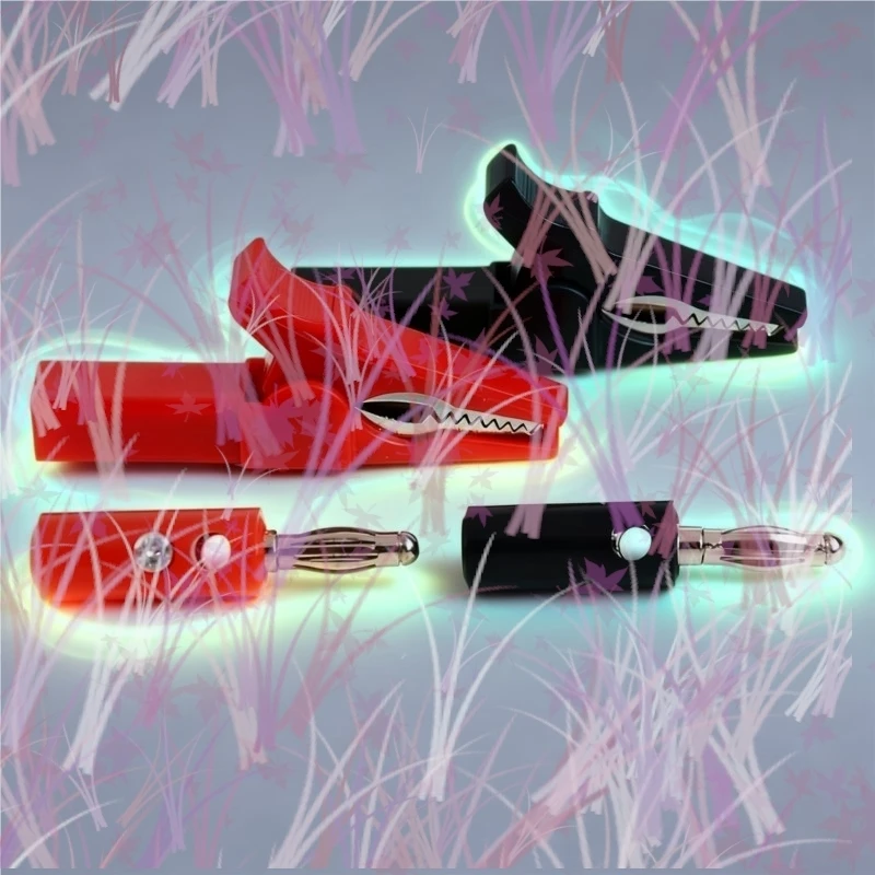

4mm Banana Plug Connector 10mm Alligator Clip Probe Test Electric Black Red Color Cable Alligator Socket Insulated Crodile Clips