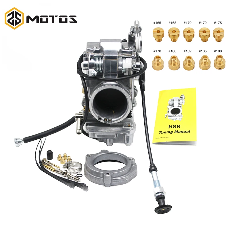 

ZS MOTOS Motorcycle Carburetor For Mikun HSR42 HSR45 HSR48 For Harley EVO Evolution Pumper Carburetor With jets TM42-6 TM42-18