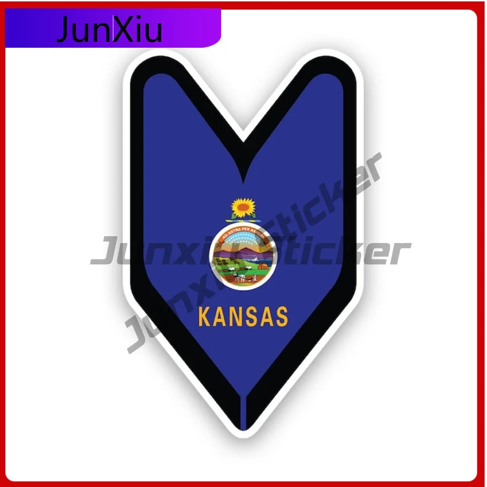 

Kansas Driver Badge Sticker Waterproof Outdoor Cool Bumper Waterproof Vinyl Decal For Cars Protection Decor Outdoor High Quality