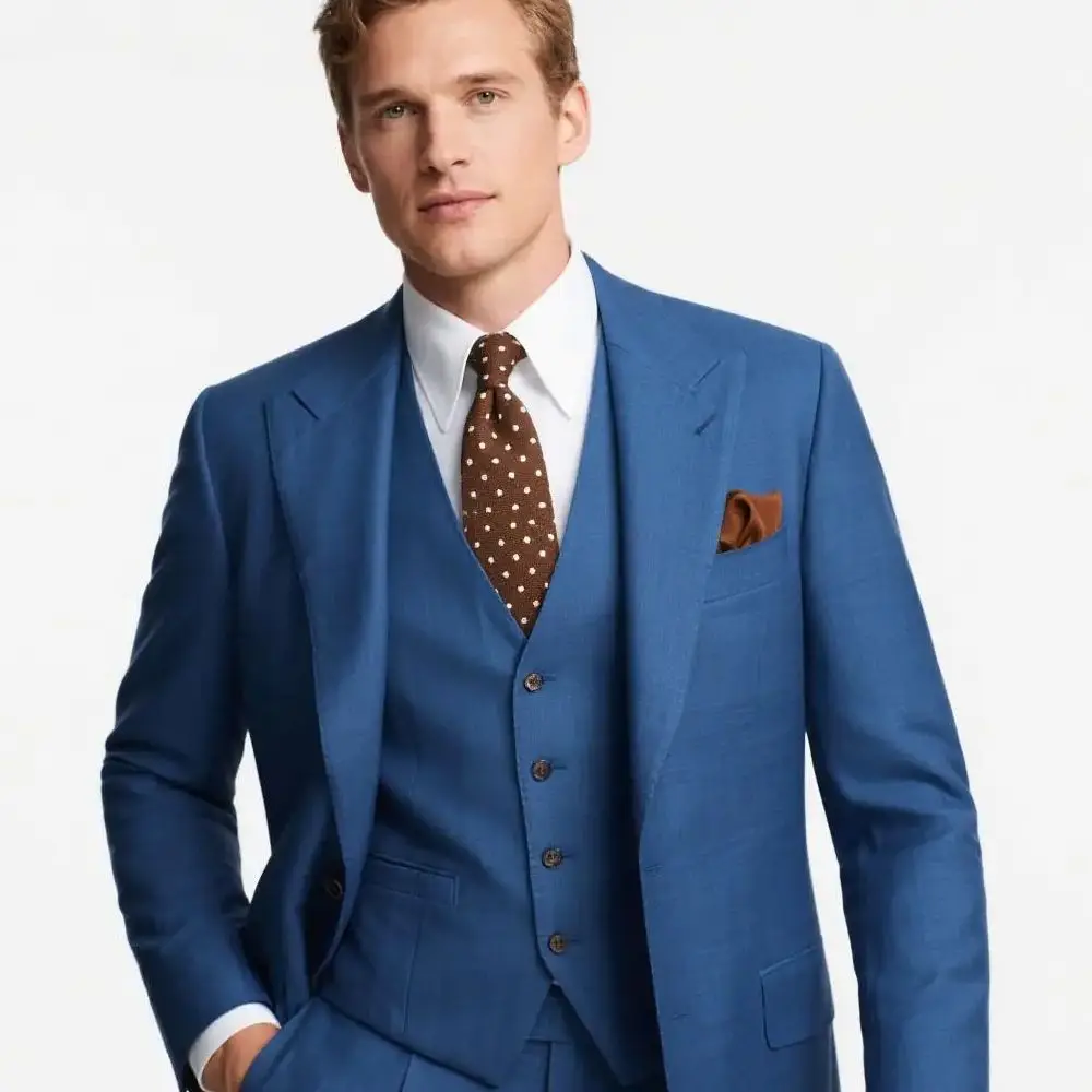 

Men's 3 Pieces Suit Formal Business Notch Lapel Slim Fit Tuxedos Best Man Blazer For Wedding(Blazer+Vest+Pants)