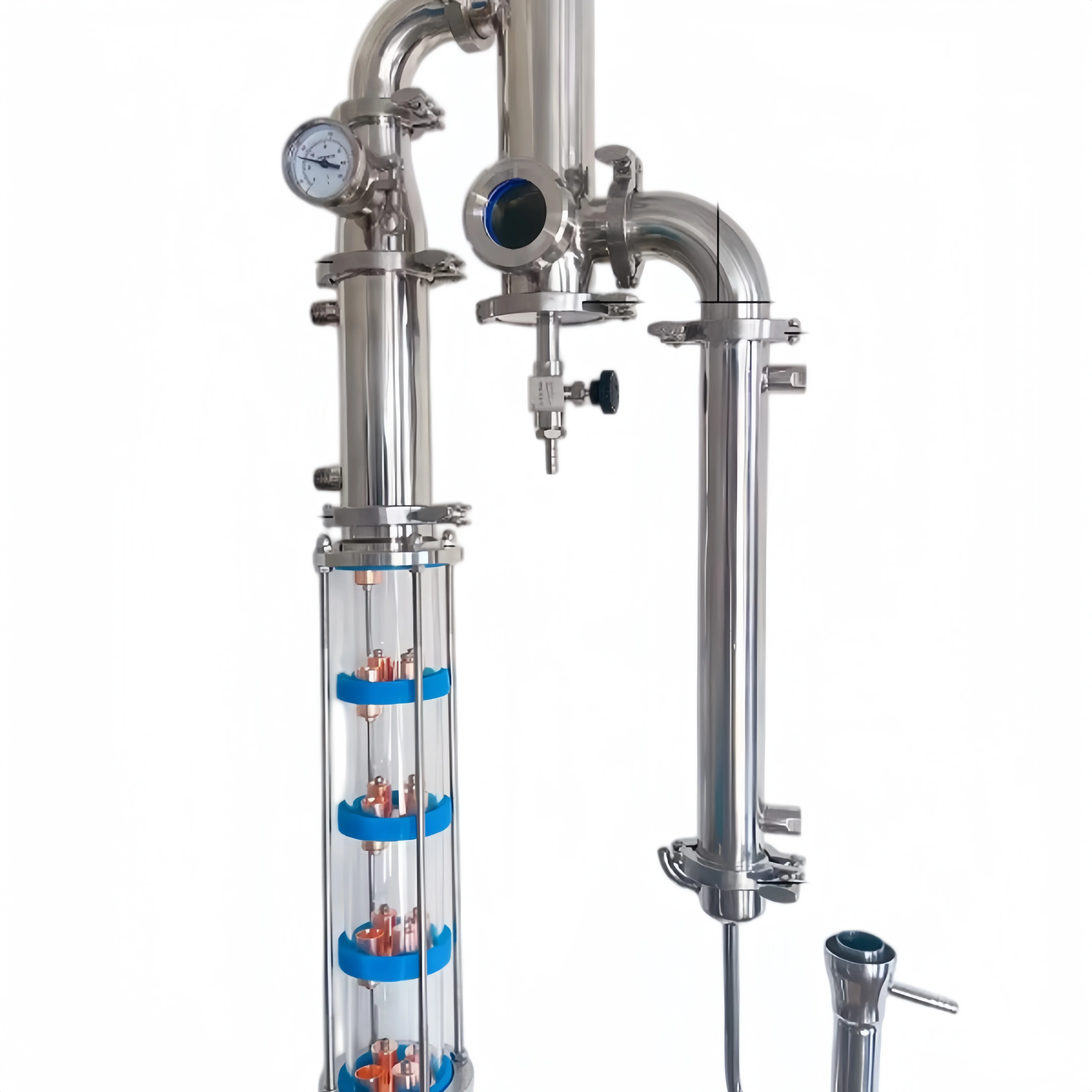 NEUE 3 "(76mm)OD91 Sanitär Brennerei Spalte, reflux Turm Kombination Mit 5 Etagen 3" Destillation Spalte Und Gin Korb Set