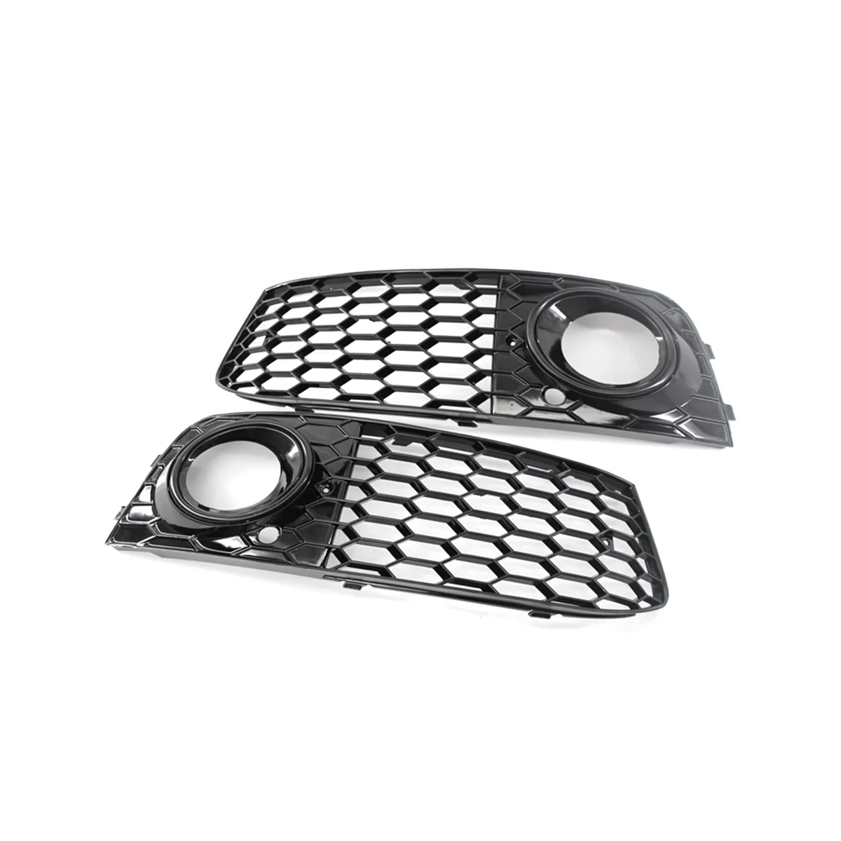 Honeycomb Mesh Fog Light Trim Frame Fog Lamp Grille for Audi A4 B8 RS4 2009-2012 Glossy Black 8KD807682 8KD807681