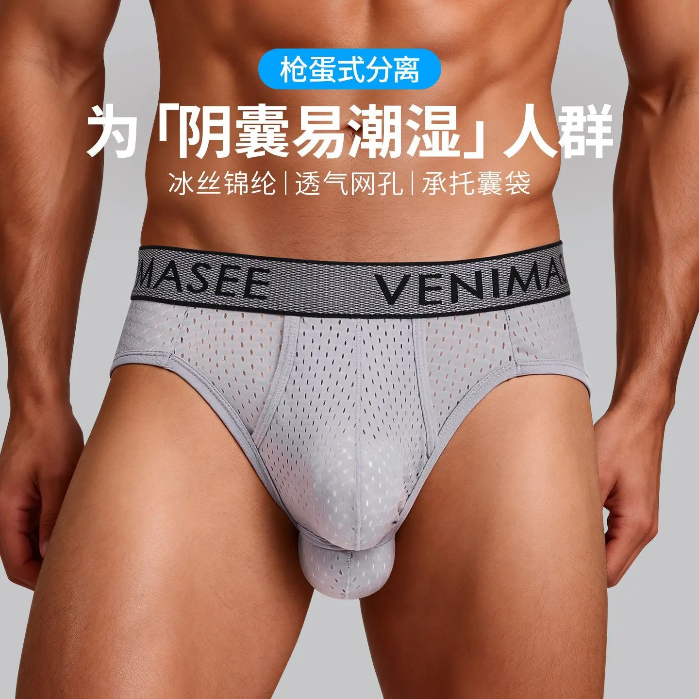 

Sexy Mesh Ice Silk Underwears Panties Plus Size Briefs Men Lingeries Bottoms