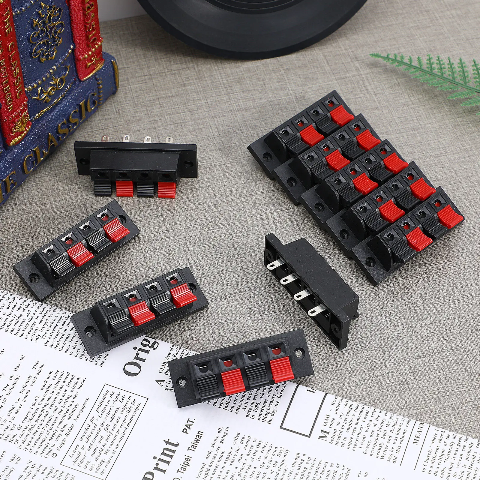 

10 шт. клеммных разъемов для проводов, 4-контактные, с винтовым креплением, простая установка, для акустических систем, сабвуферов, кабелей динамиков, аксессуары для громкоговорителей