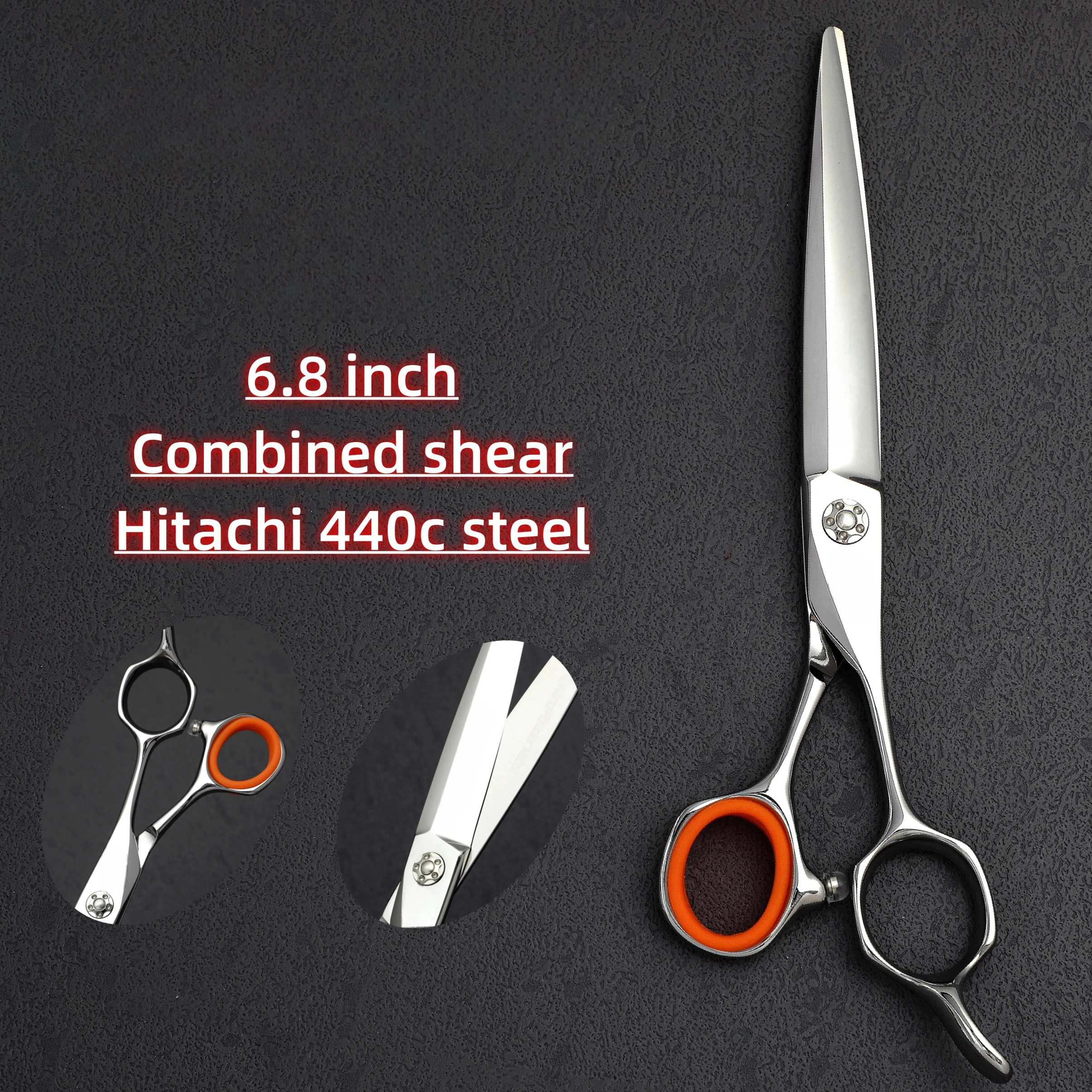 6.0-6.8 inch hairdressing scissors，Professional barber machines for hair，Hitachi 440C steel，Sharp and durable hair cutting tools