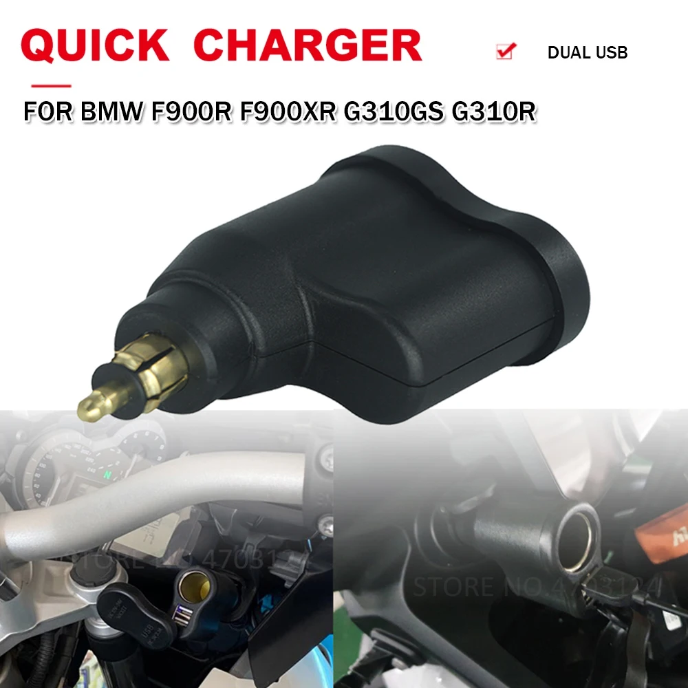 

For BMW R1250GS R1200GS R 1250 1200 GS ADV F850GS F750GS F900XR Motorcycle DIN Plug Socket Dual USB Charger Power Extra Adapter