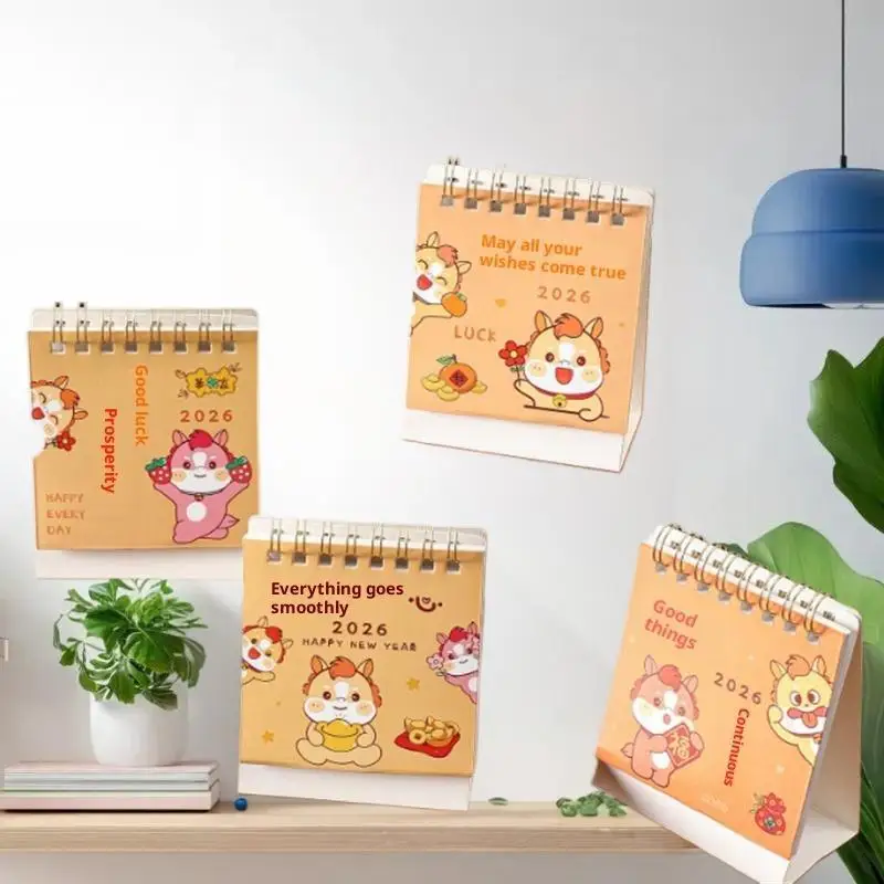 تقاويم صغيرة محمولة لطيفة على شكل بوني 2026 لسن الحصان، مثالية لتزيين سطح المكتب #3