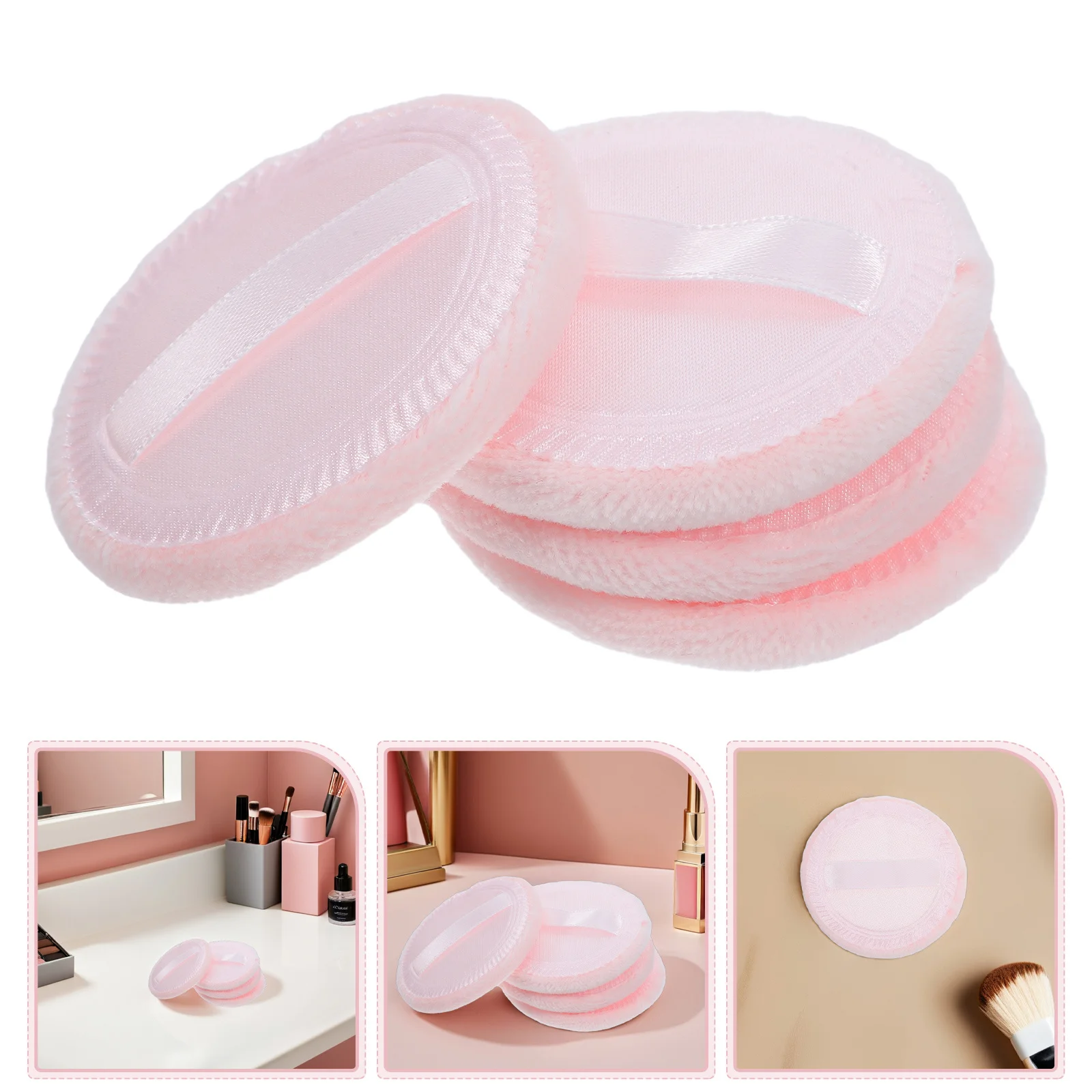 

4Pcs Round Powder Puff Makeup Sponge Non-Fluorescer Concealer Foundation Soft Skin Friendly for Salon