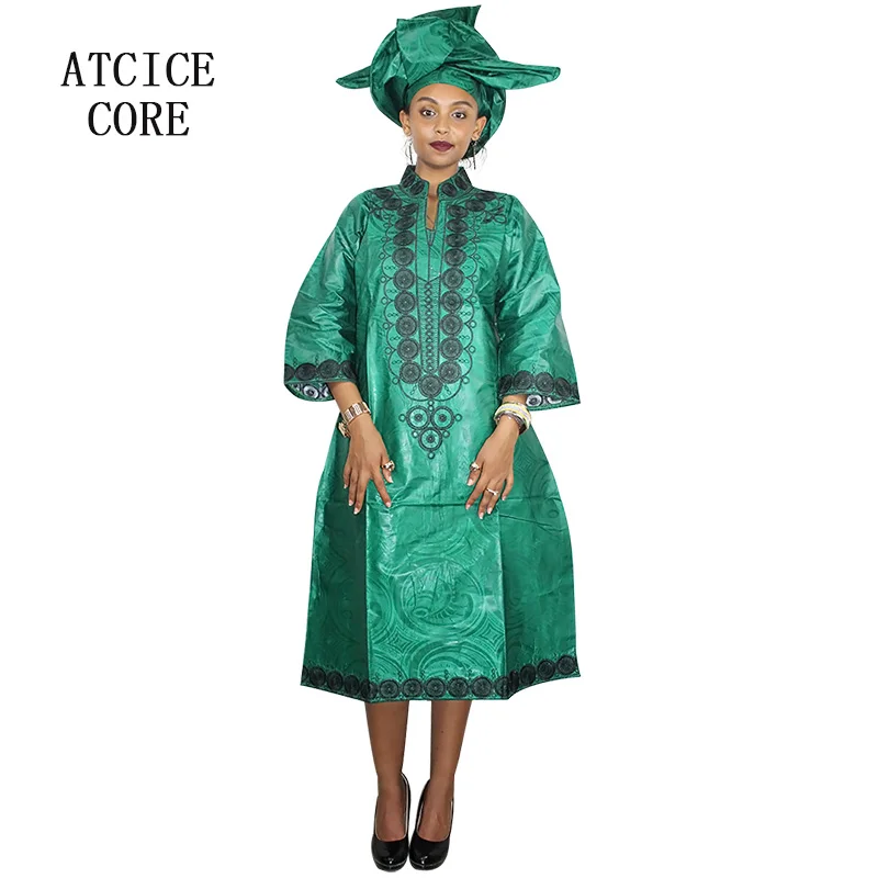 

Африканские платья для женщин Длинное платье с вышивкой Bazin Riche