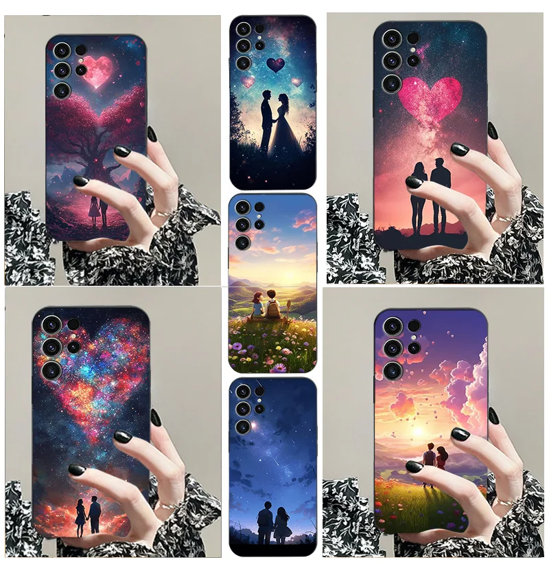 for Samsung A 55 25 35 34 72 4 G 5 15 05 S 24 04 E 54 23 73 33 13 5G 22 32 52 12 Happy Meteor Shower Black TPU Soft Phone Case