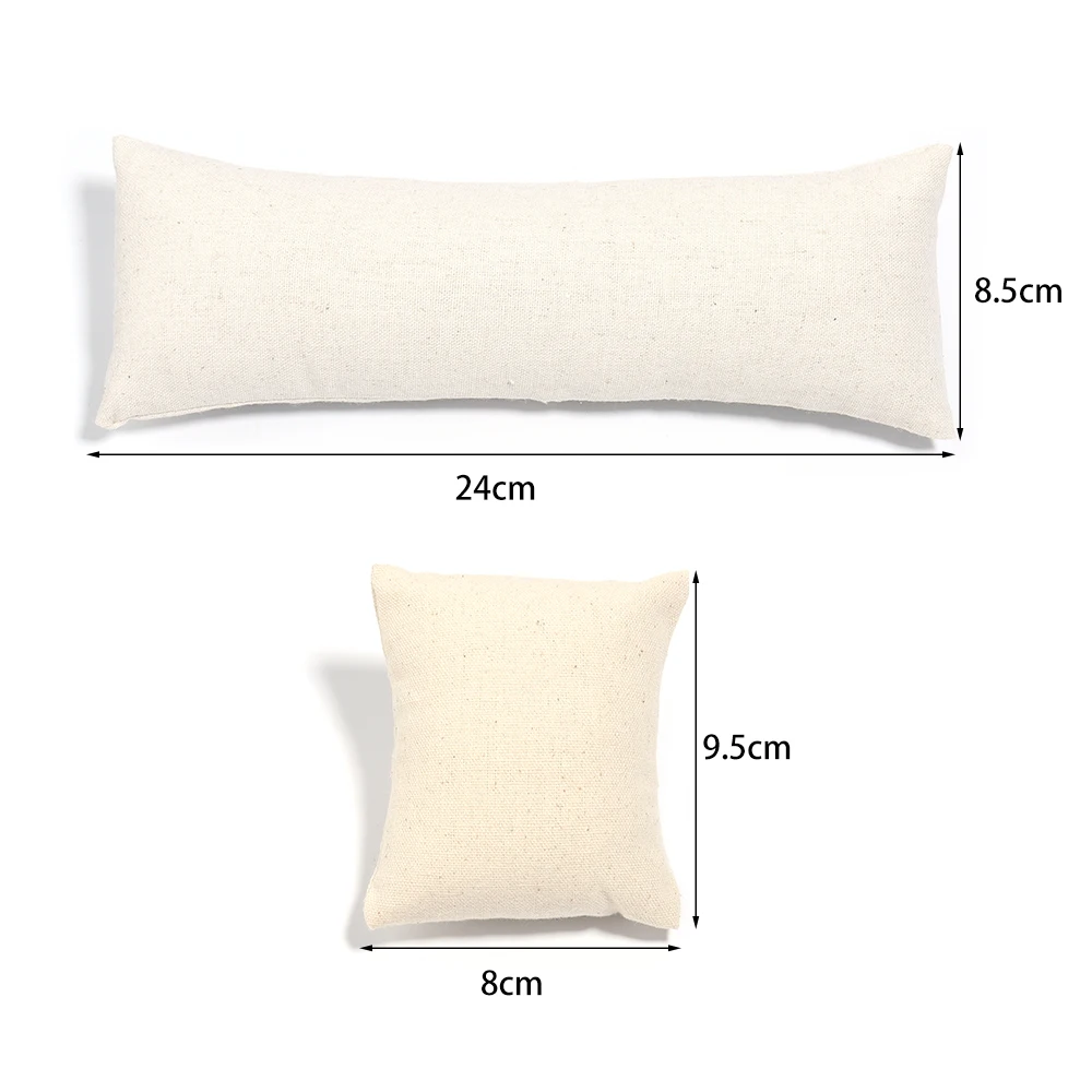 1pcs Bracelet Watch Display Pillow Velvet PU Leather Linen Jewelry Case Bangle Cushion Holder Show Photography Prop Wholesale