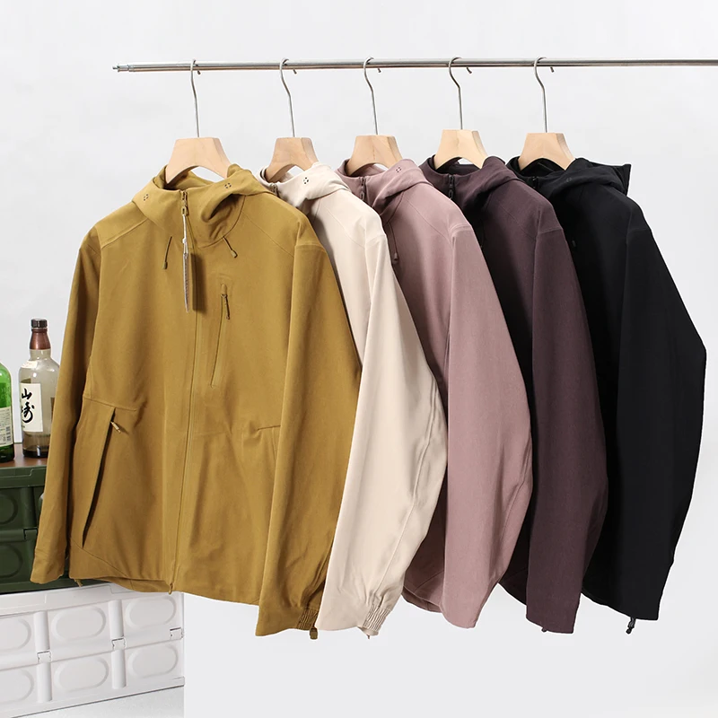 

Outdoor Softell Jaet Men's Waterproof Windproof Hiking Coat with Hood Faionable Urban Sle Polyester Ammonia Elastic F...