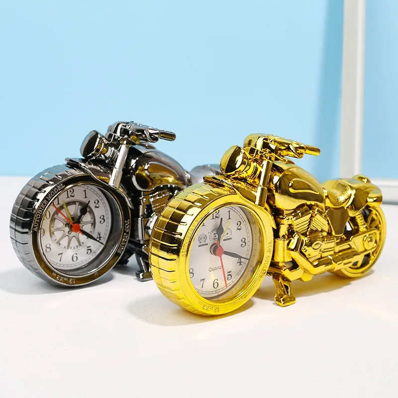 Vintage Alarm Clock Motorcycle Model Tabletop Desktop Bedside Home Decor for Office Bedroom Nightstand