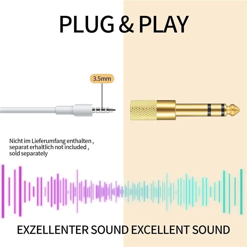 AY14 -4 Pcs 6.35Mm (1/4 Inch) Male To 3.5Mm (1/4 Inch) Female Stereo Headphone Adapter, Audio Adapter Jack Plug For Headphone