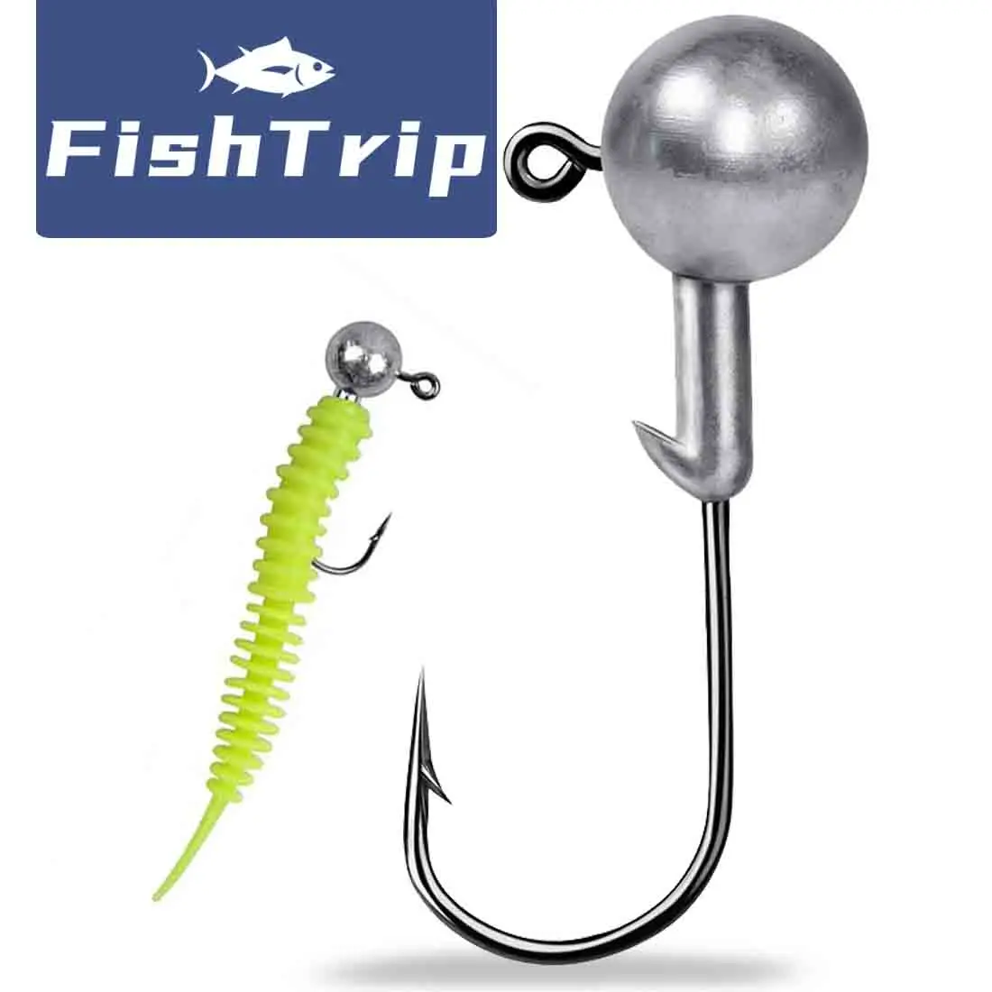 

FishTrip Jig Head Hook 1g~28g Fishing Hook Head Jig Lure Hard Bait Soft Worm Jig Hook for Freshwater & Saltwater 1g~28g