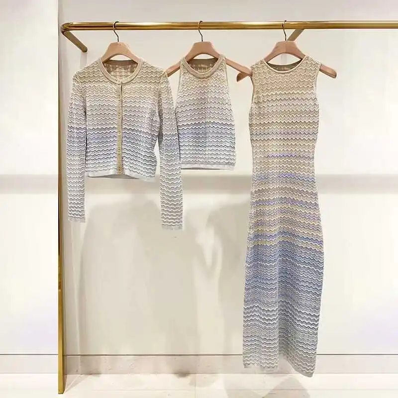 

Ele adient Wave длинный открытый кардиган, жилет, вязаный женский комплект Svel, лето 2023, повседневная одежда для взрослых