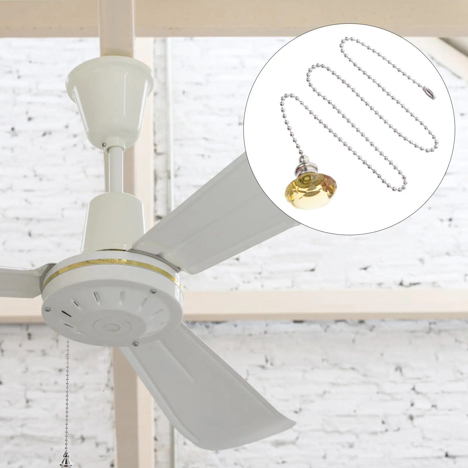 2Pcs Crystal Ceiling Fan Pull Chains Decorative Extender String Fan Chain Puller Ceiling Light Extension Charm
