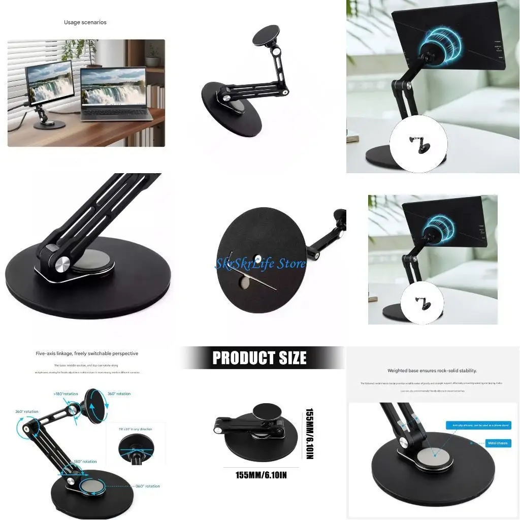 

E65E Strong Magnet Portable Stand for Monitor Displays Adjustable Rotation