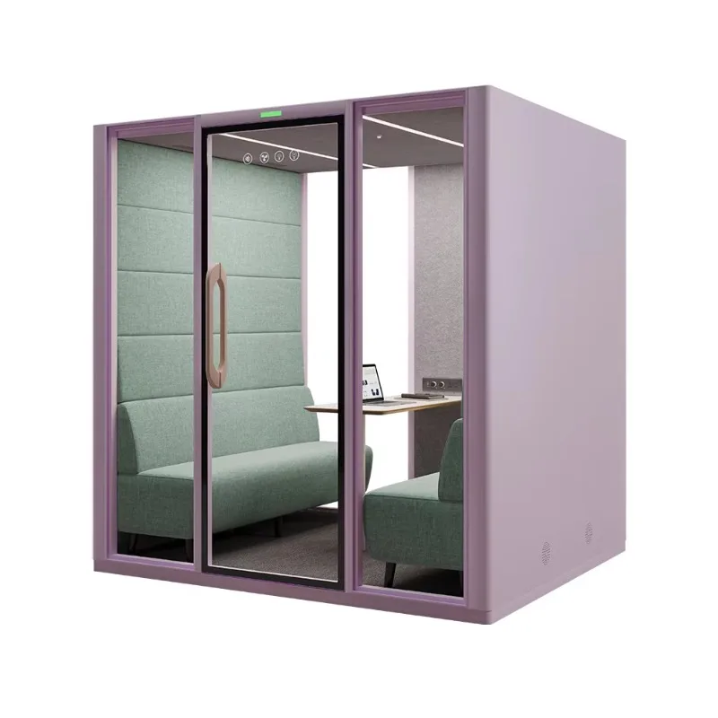 Soundproof Portable 4 6 Seats For Office Meeting Acoustic Pod Work Space Office Pod And Study Pod Sound Proof Booth