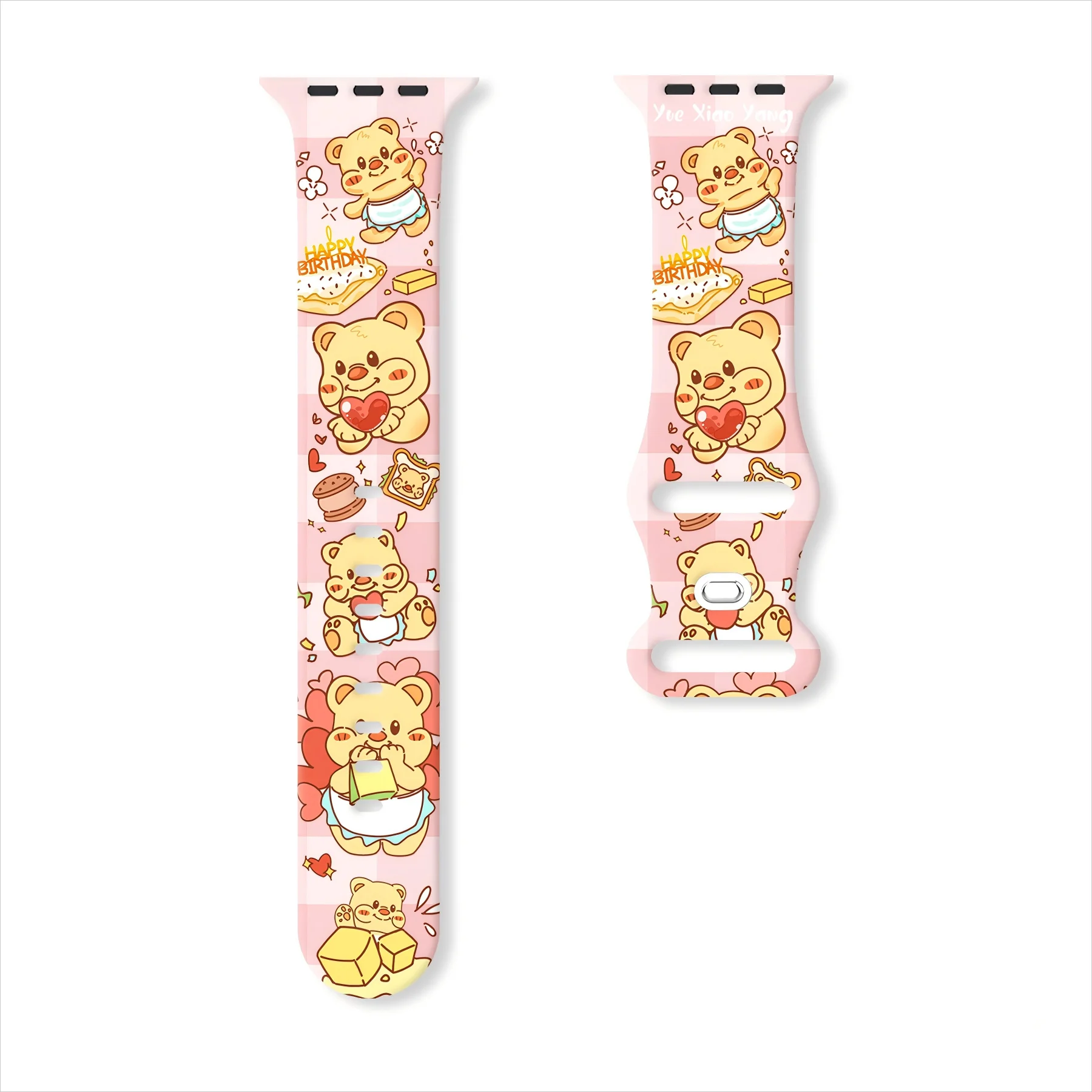 

Cartoon Bear Series Strap for Apple Watch 10 9 8 7 Silicone Band Replaceable Bracelet for iWatch 44mm 42mm 41mm 40mm Watchband
