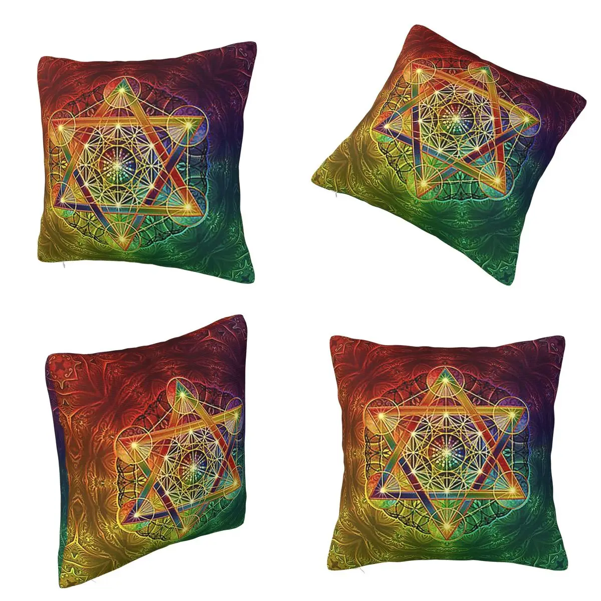

Metatron's Cube With Merkabah And Flower Of Life Square Pillowcase Cushion Cover Pillow Case Throw Pillow Cover for Home Sofa