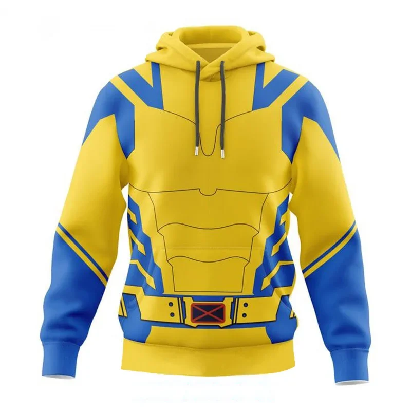 Movie Deadpool Wolverine Cosplay Costume Adult Unisex Superhero Hoodie Jacket Party Halloween Casual Zipper Coat