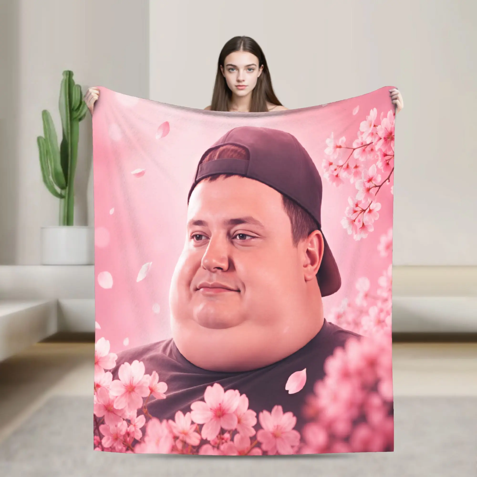 Mellstroy peach blossom Flannel Blanket  Warm Throw Blanket for Bedroom Camping Comfortable Bedspread Sofa Bed Cover