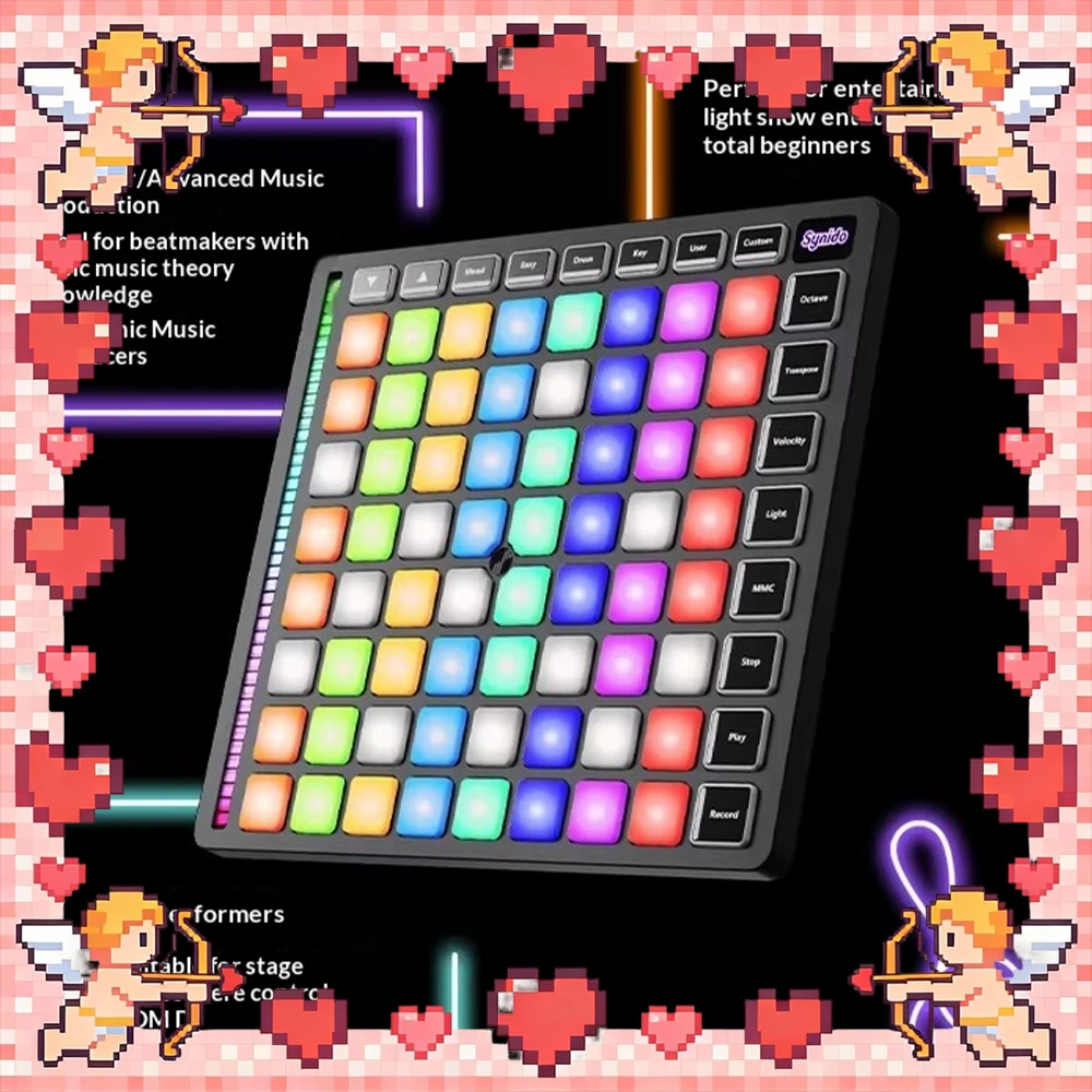 Synido TempoPAD Z-1 Music Keyboard MIDI Signal Output Audio Connection Entertainment Keyboard Unique Strip Atmosphere Lamp Gifts