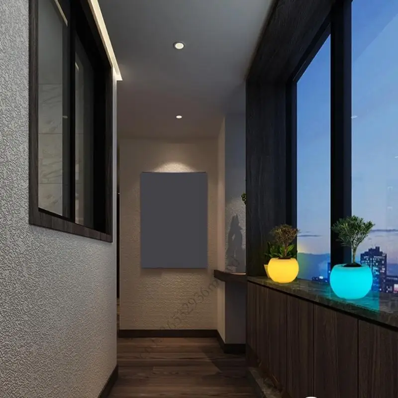 

K43D Светодиодный горшок для цветов с изменением цвета для суккулентов, внутреннего садоводства и украшения дома с подсветкой