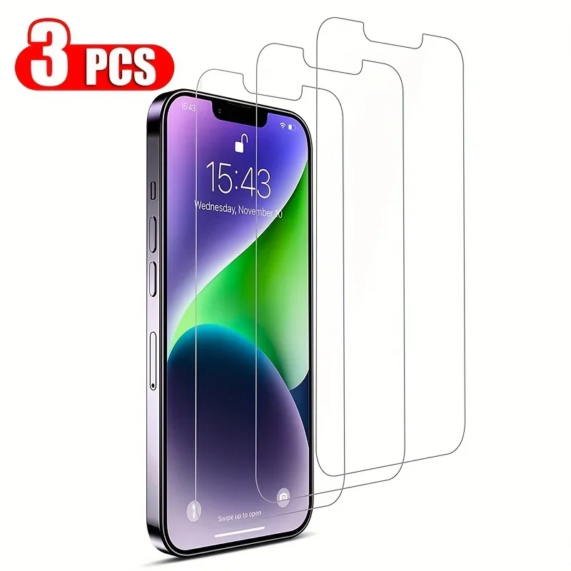 3Pcs HD Clear Screen Protector Tempered Glass For iphone 14 13 12 11 Pro X XR XS Max 6s 7 8 Plus SE2022 12 13 Mini 14 Plus Glass