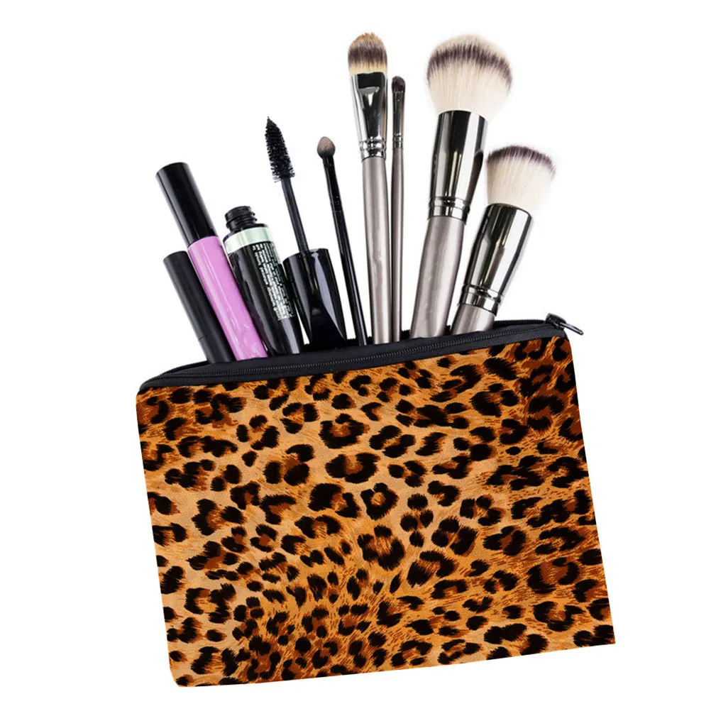 

Waterproof Makeup Bag Leopard Print Portable Organizer Hand Bag Storage Pouch for Women Travel Leopard Storage Pouch