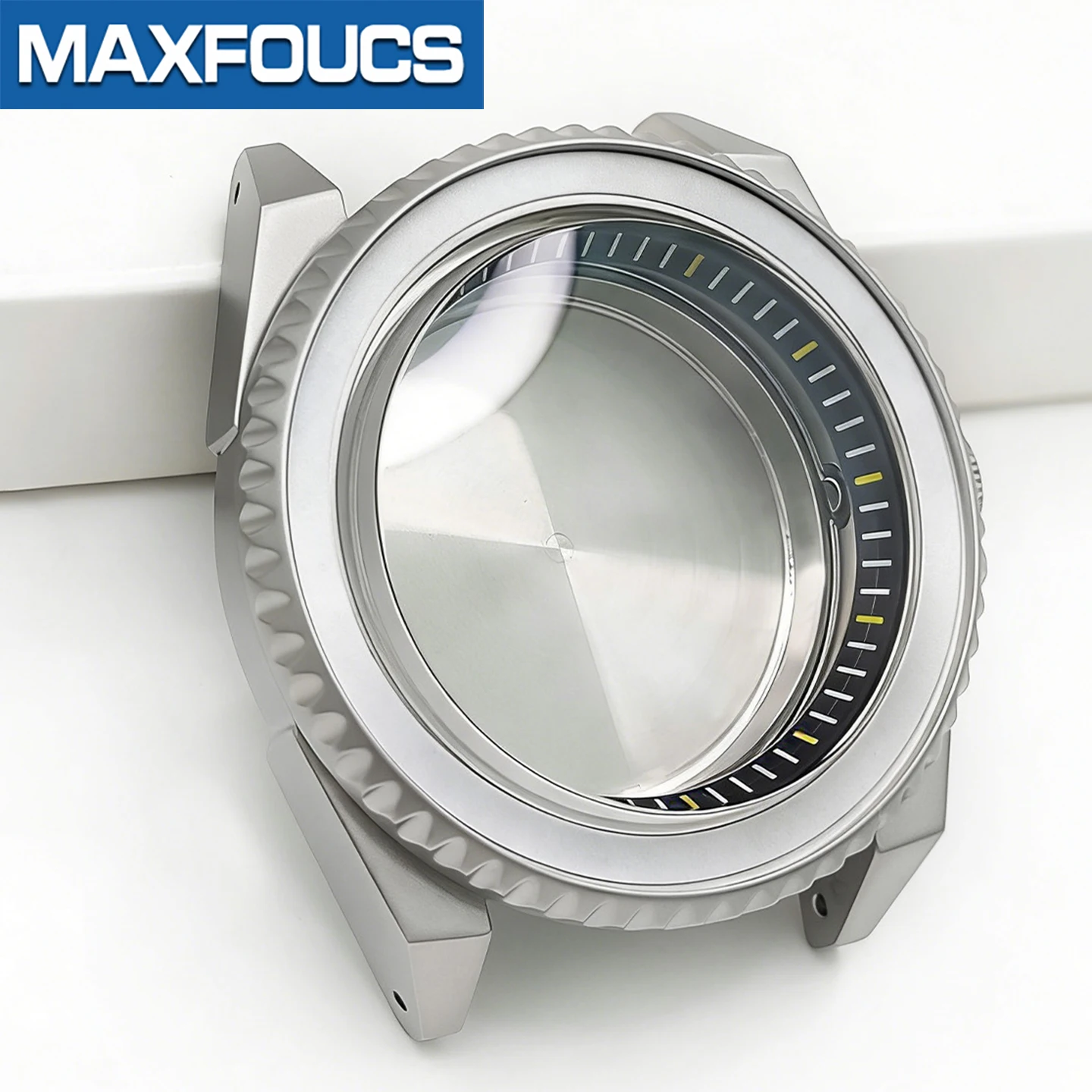 Samurai Matt-Silbernes Uhrengehäuse SKX MOD NH35 NH34 Mit 3-Uhr-Krone aus Edelstahl, Lünette und Krone, Maßgefertigtes Zubehör – Detail 11