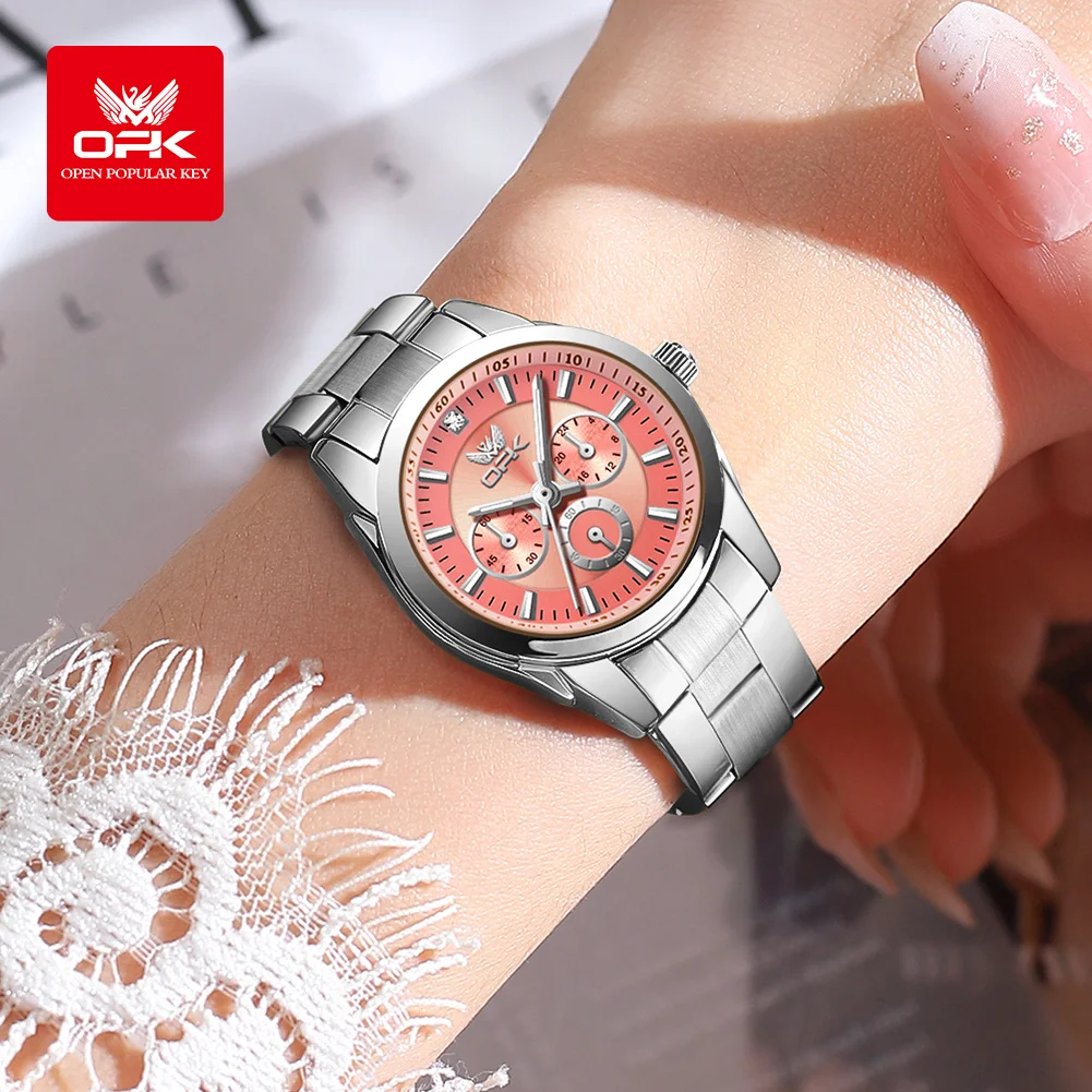 Женские Водонепроницаемые кварцевые часы в стальной полосе