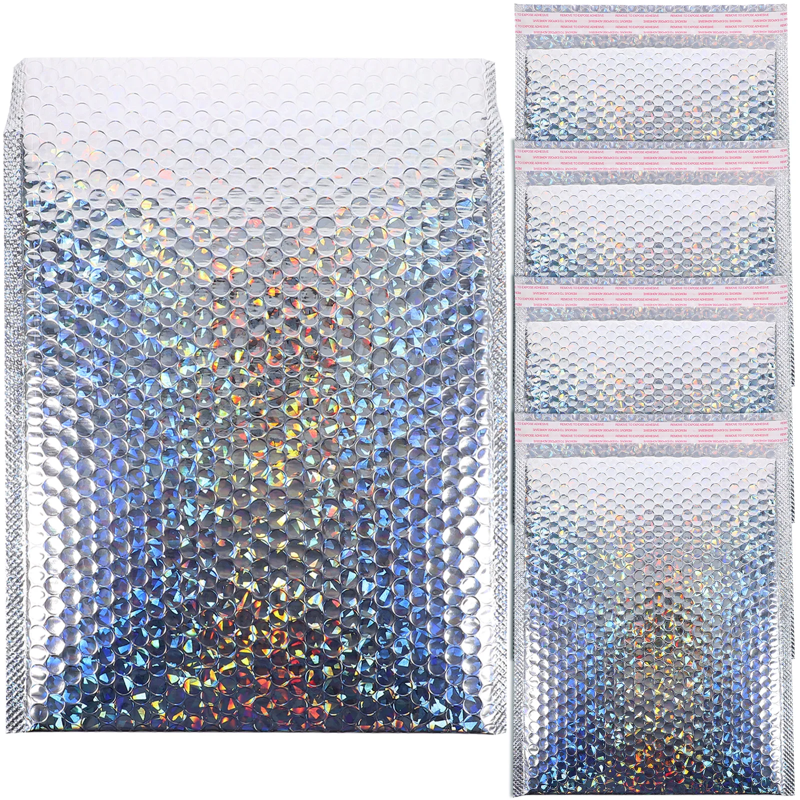 5 peças absorção de choque prata 25x30 4cm autoadesivo embalagem de roupas mailers envio envelopes acolchoados