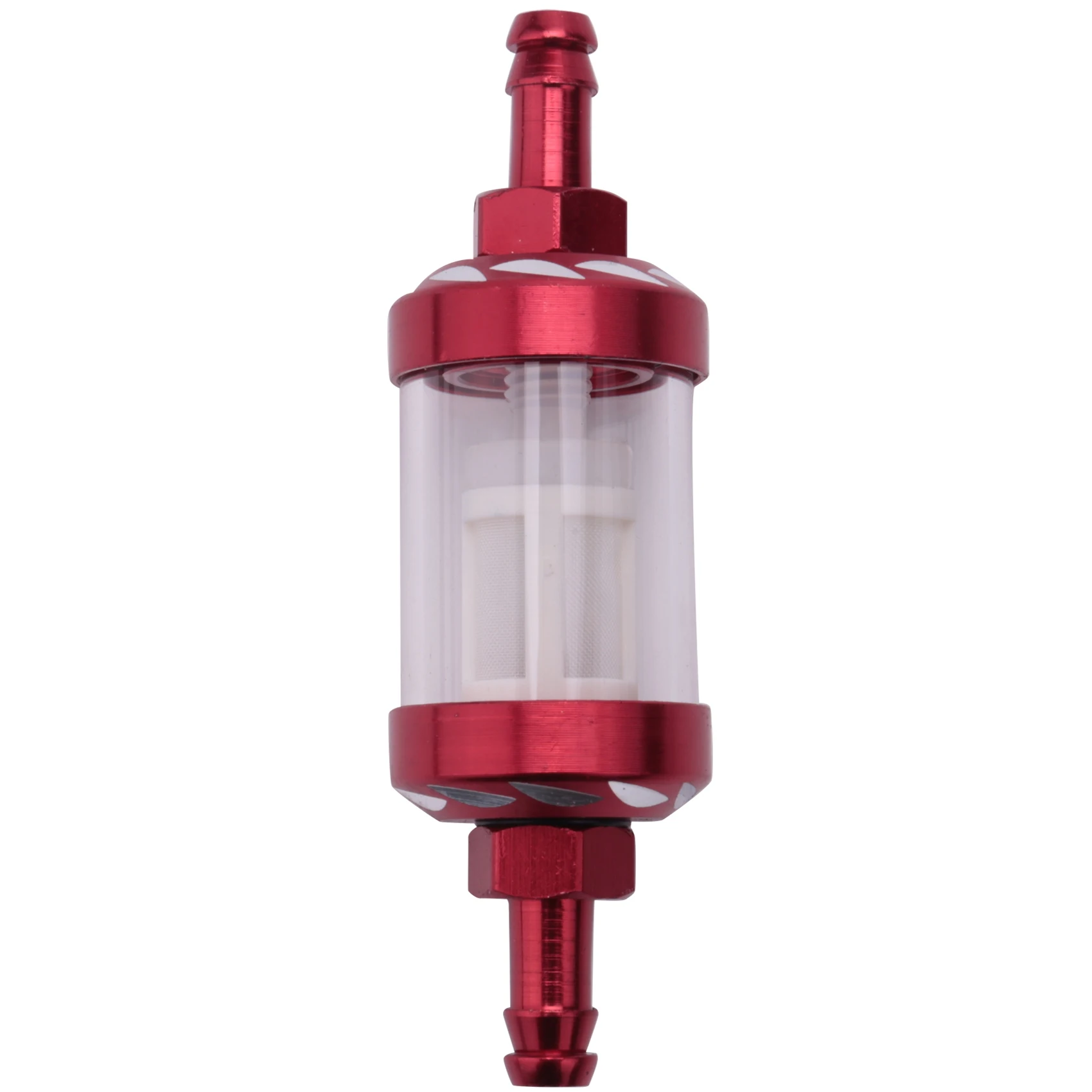 Aluminum Alloy Glass Motorcycle Gas Fuel Gasoline Oil Filter Accessories For Atv Dirt Pit Bike Motocross Red