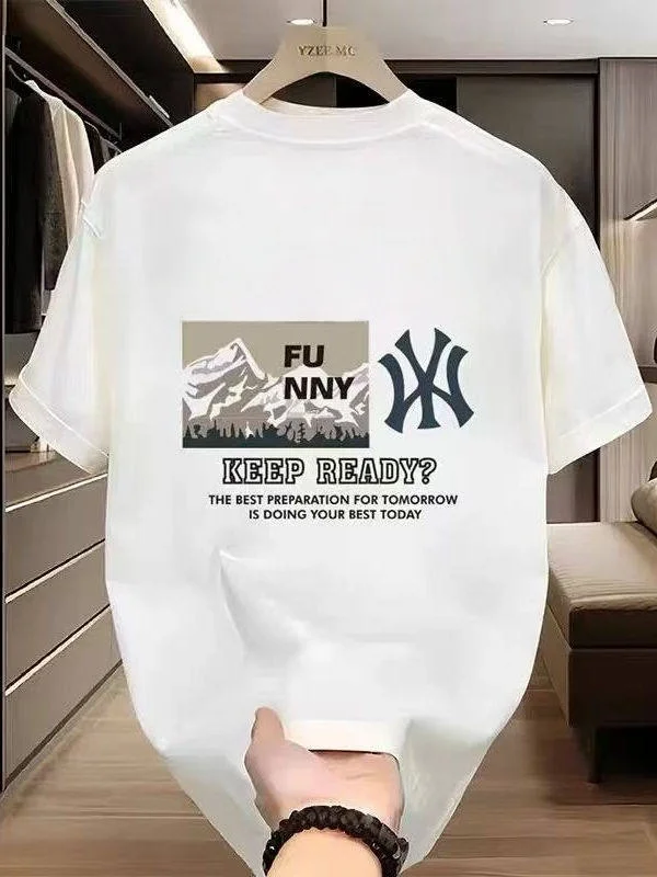 T-shirt pour homme de haute qualité, en coton pur épais, nouveau modèle d'été, avec imprimé, élégant, respirant et absorbant la transpiration