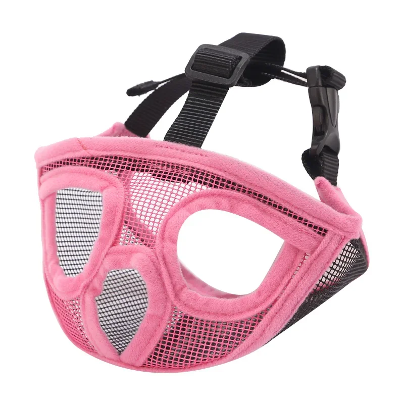 

Breathable Mesh Short Snout Pet Dog Muzzle Adjustable French Bulldog Pug Mouth Muzzle Mask Anti Bark Bite Chew Muzzles For Dogs