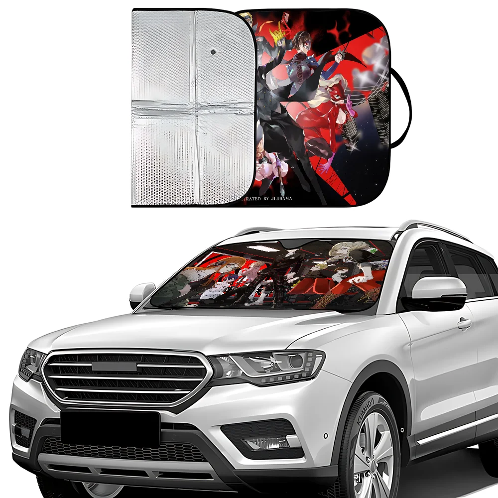 

P-Personaes Car SunShade Windscreen Front Window Visor 70x130cm Sun Visor Solar Protect Plaid Gift Novelty Car