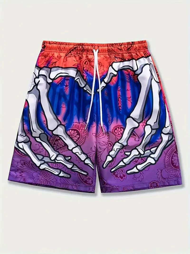 Рисунок 4 - Мужские летние шорты с принтом в виде Розы и скелета