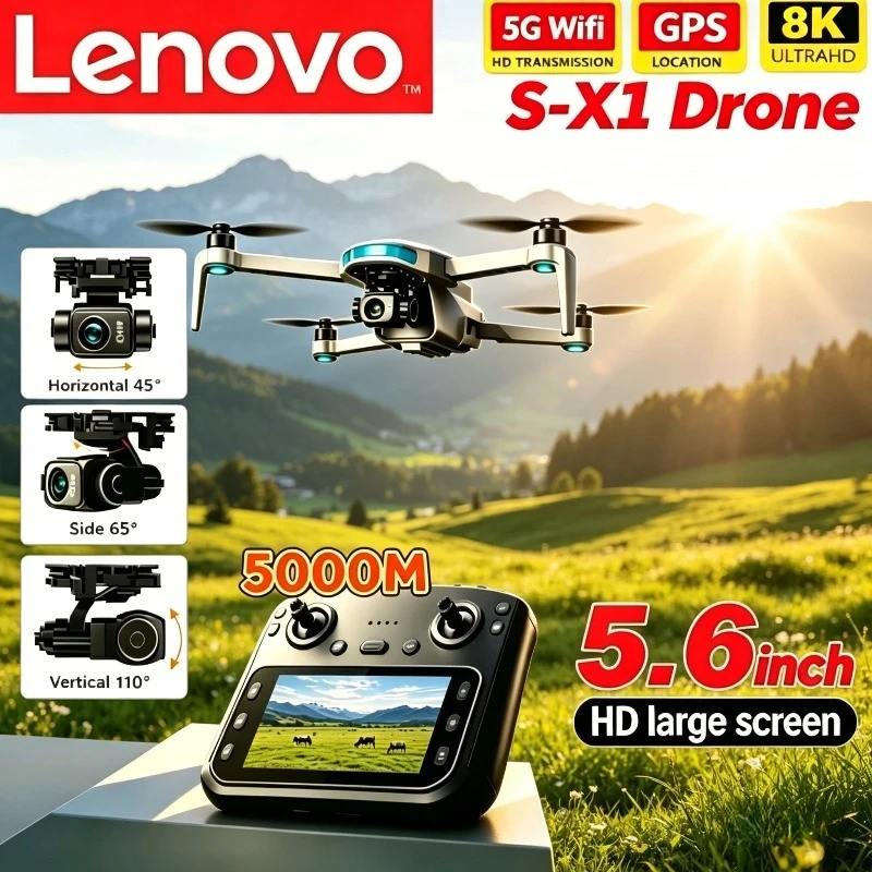 

Lenovo S-X1 GPS Brushless FPV Drone 8K HD Camera 3-Axis Gimbal 5G WiFi 4K Obstacle Avoidance RC Quadcopter