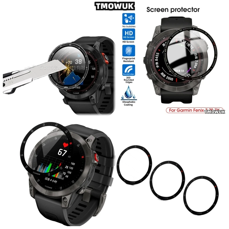 

For Garmin Fenix 6 7 8 7X 6X 7S 47mm 51mm - 3D Curved PMMA Soft Screen Protector - Anti-Scratch Full Cover