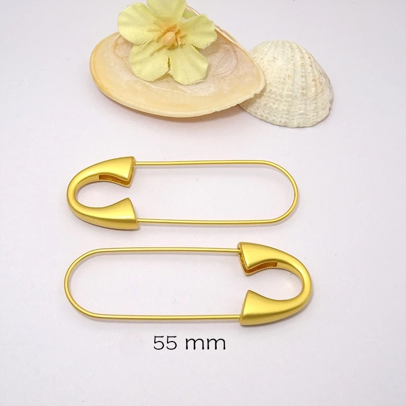 

50pcs Matte Gold Color Safety Pins Useful 55mm Large Metal Pins Clothing Scarf Adjustable Safety Pins
